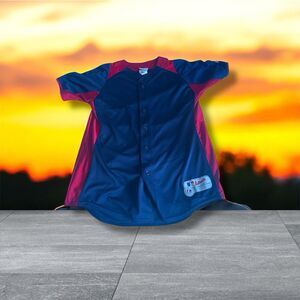 Majestic Mens Size Xl Cool Base Baseball Jersey Blank Blue Red No Team USA Made